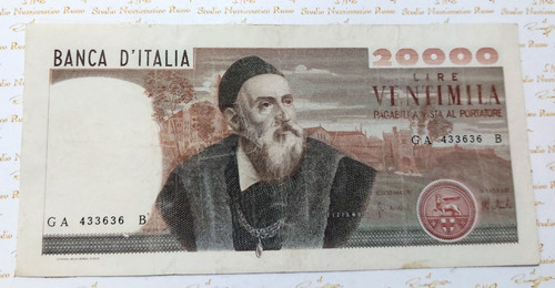 20000 lire tiziano decreto - lire,