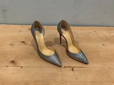 Christian Louboutin Iriza Pump, argento multi glitter vernice pelle, 39/US 9