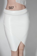 Gonna lunga bianca in pelle PU