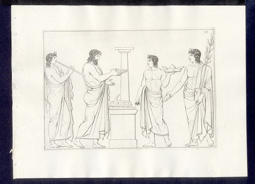 Scena vaso antico - , di