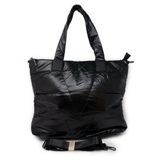 Borsa donna nera trapunatata piumino grande da spalla invernale a con tracolla