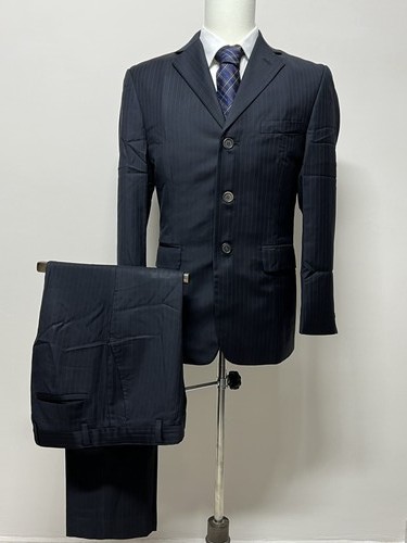 Abito uomo blu navy gessato - blu,