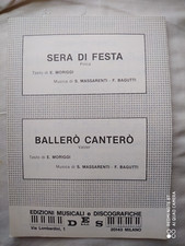 S. MASSARENTI - F. BAGUTTI "SERA DI FESTA" -"BALLERO' CANTERO'" - 1982 - ED. DES
