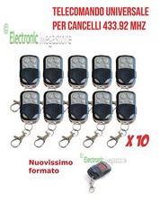 10X TELECOMANDO RADIOCOMANDO UNIVERSALE 4 CANALI CANCELLO GARAGE A 433.92 NUOVI