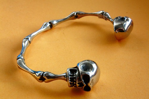 Teschio bracciale biker - teschio,