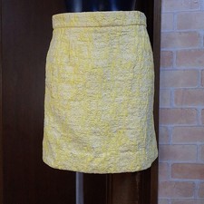 LOUIS VUITTON Logo LV Monogramma Fiore Mini Gonna Corta Donna Taglia 34 Giallo Spacco