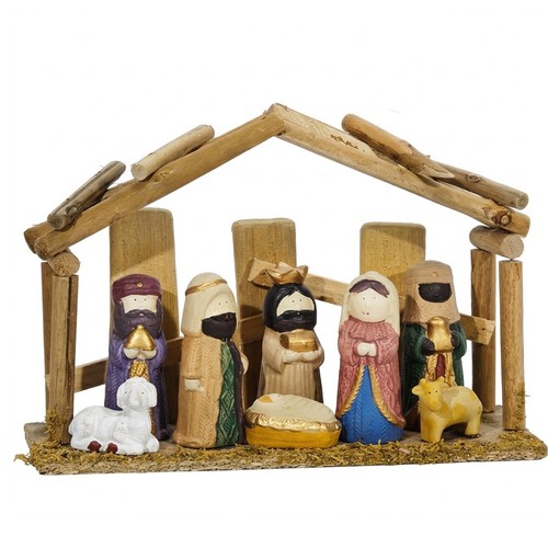 Capanna presepe legno - presepe, in