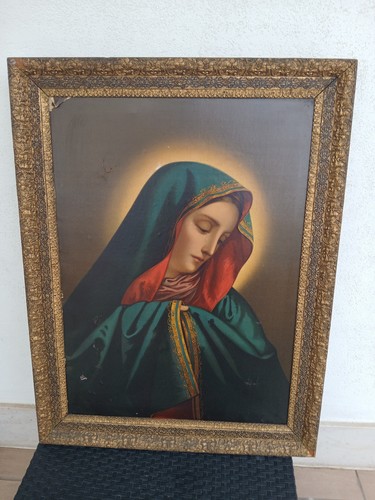 Antica stampa quadro - antica, madonna