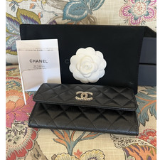 Chanel black quilted logo - chanel,
