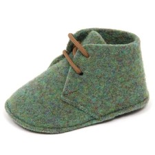 E1786 scarpa culla bimbo tissue ABA scarpine green shoe baby
