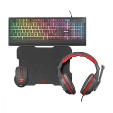 KIT GAMING TRUST TASTIERA + MOUSE + MOUSE PAD + CUFFIE RGB