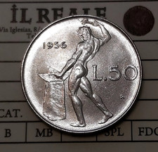 50 LIRE 1956 qFDC PERIZIATA