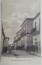 CARTOLINA SANTA CROCE CAMERINA VIA UMBERTO RAGUSA SICILIA ANIMATA PAESAGGISTICA