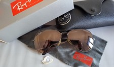 RayBan Aviator montatura gun metal RB3025 lenti 58mm avana tabacco *leggi descr