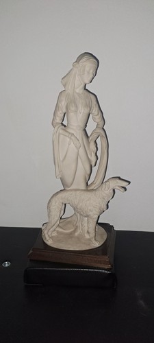 Statua dama con cane vintage - statua, cane,