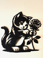 WAll Art Gattino con Rosa