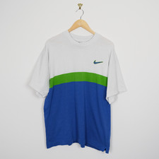 T-shirt Nike anni 90 vintage cotone multicolore relaxed XL Made in Portugal