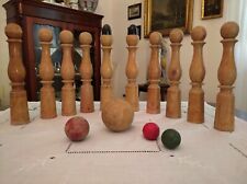 Birilli Antichi In Legno, Per Gioco Bocce '900.
