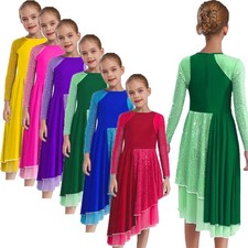 Kinder Mädchen Kostüm Lob Kleid Zeremonie Tanzkleidung Modern Farbenblock Chor