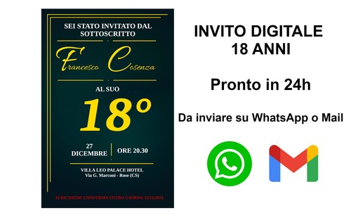 Invito anni digitale - invito,