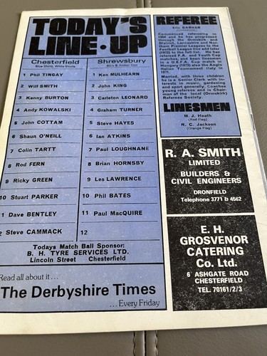 Programma chesterfield v - chesterfield, fc