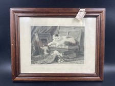 Quadro poster gatto gatti Henrietta Ronner certificato vintage