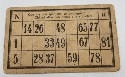 Vecchia cartella tombola - , n
