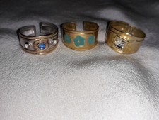 Lotto 3 Anelli vintage a fascia in Argento massiccio italiano misura regpòabile