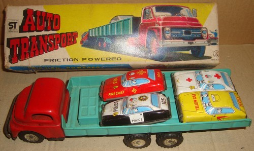 Tin toy friction powered auto - tin,