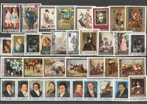 Arte lotto francobolli con - di,