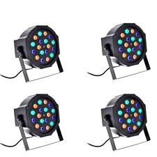 4 Fari 18W Rgb Sensore Sonoro 18 Led Vari Colori Discoteca Faretto Luce Colorata