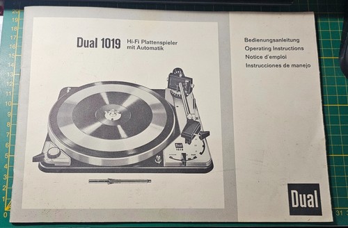 Manuale originale giradischi