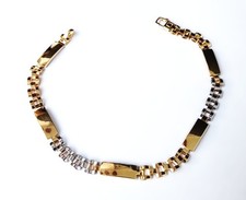 BRACCIALE ORO GIALLO BIANCO MASSICCIO 7.5GR 750 18KT UOMO DONNA MAGLIA CATENA