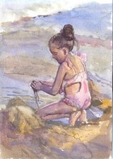 Quadro originale, quadro moderno, formato 21x15 A5, ragazza, mare, paesaggio, parete