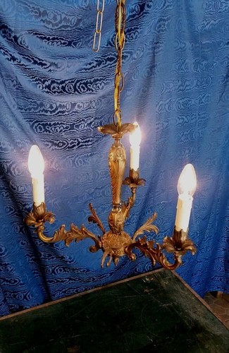 Lampadario bronzo anni 50 - lampadario,