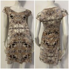 MALIPARMI Vestito abito beige marrone fantasia conchiglie Tg 40