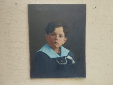 ANTICO PRIMI '900 DIPINTO OLIO SU TELA RITRATTO DI BAMBINO FIRMATO IN BASSO DX
