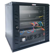 Armadio Rack 19" a Muro 6U Prof.600mm Nero Server Reti LAN Kit Flat Pack Parete