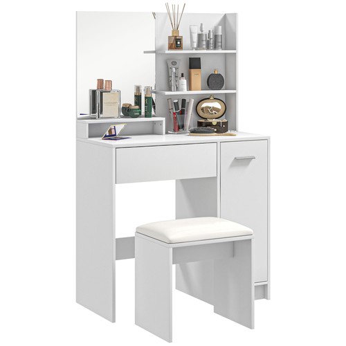 Homcom comodino con specchio - comodino,