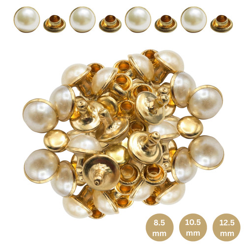 Perla borchie rivetti oro - perla,