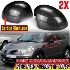 2x Calotta Specchio Per Mini cooper R55/ R56/ R57 /R58/R59 /R60/R61 Carbon Nero