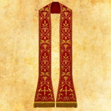 Stola romana ricamata rossa