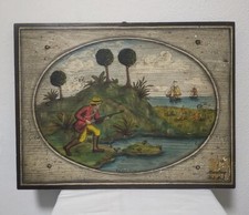 Dipinto B. d'Arte F.Conz tecnica Olio Su Assi Di Legno