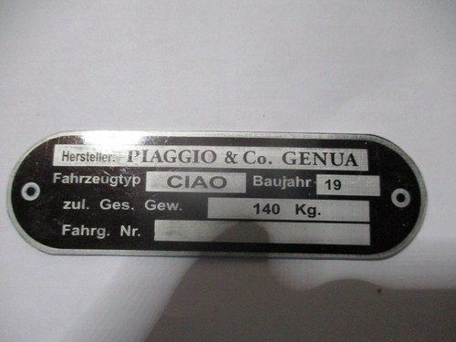 Targa ciao piaggio - targa,