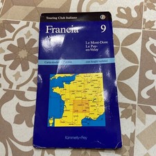 CARTINA GEOGRAFICA STRADALE FRANCIA 9 TCI ALVERNIA LE MONT-DORE-LE PUY-EN VELAY