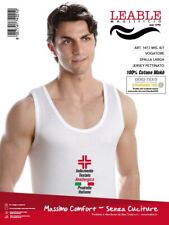 3 CANOTTE UOMO LEABLE  ART. 1417 CANOTTA  A SPALLA LARGA  IN COTONE 100% MAKO'