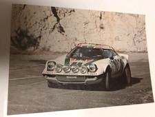 1976 Cartolina Sandro Munari e Silvio Maiga sulla Stratos  Lancia Alitalia
