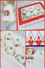 ?Set Vintage Christmas Plastic Decorations 70s Natale Addobbi 6 Campane Fiori