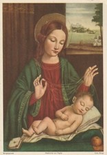 C1 - Cp Cartolina Borgognone : La Madonna col Figlio - Fg Vg 1955