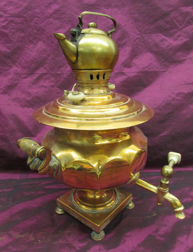 Antico samovar russo ottone - antico,